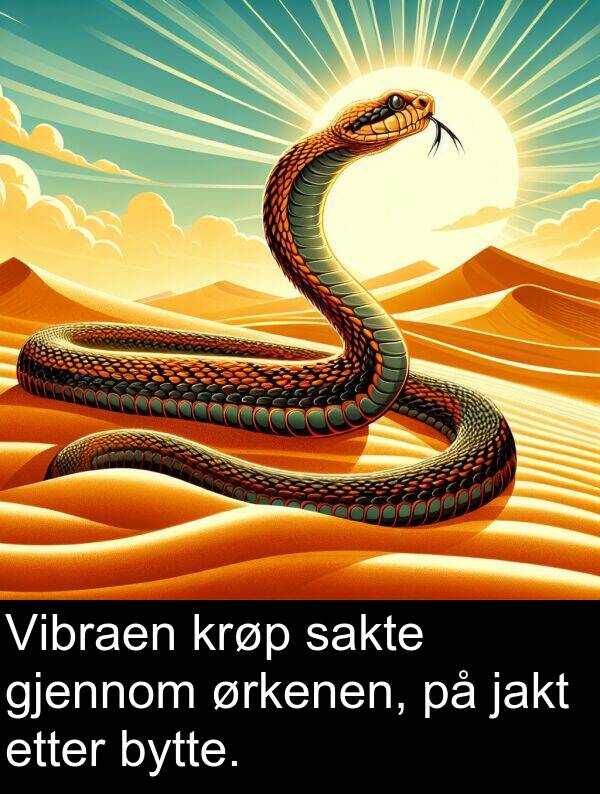 ørkenen: Vibraen krøp sakte gjennom ørkenen, på jakt etter bytte.