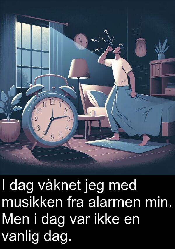 våknet: I dag våknet jeg med musikken fra alarmen min. Men i dag var ikke en vanlig dag.