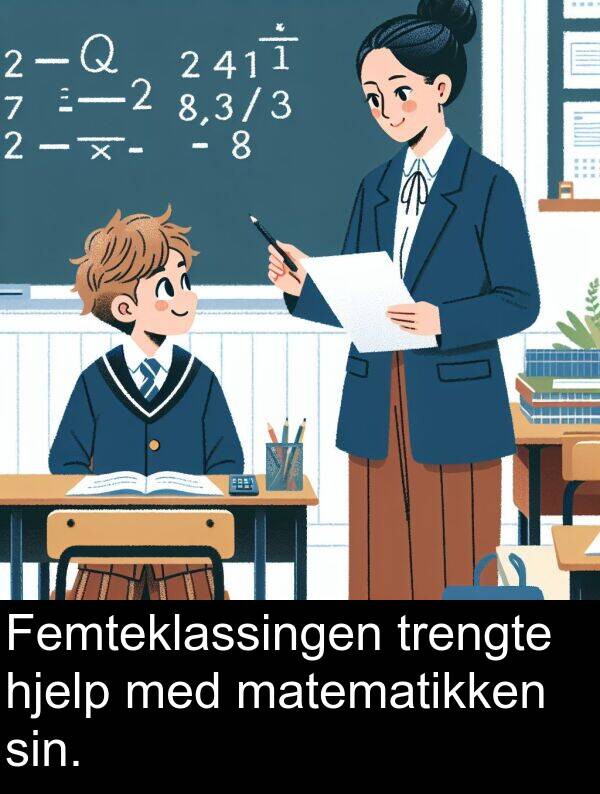 matematikken: Femteklassingen trengte hjelp med matematikken sin.