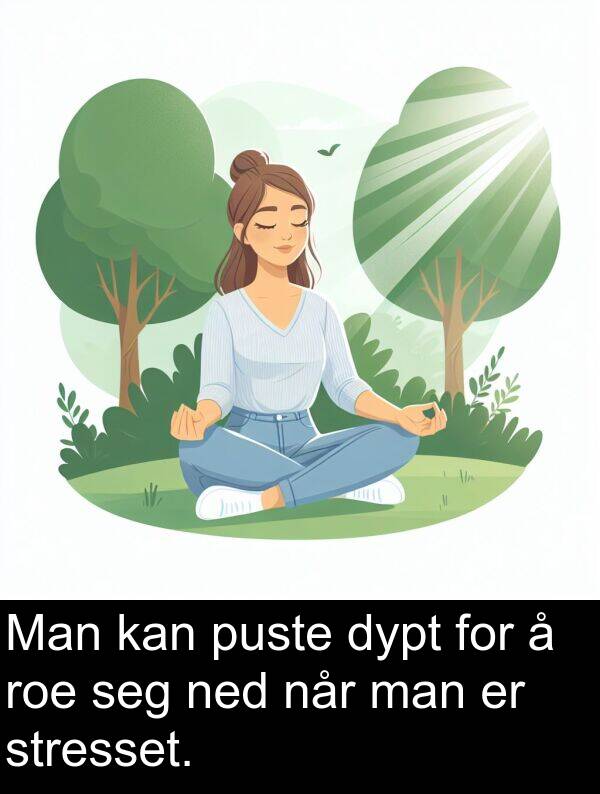 man: Man kan puste dypt for å roe seg ned når man er stresset.