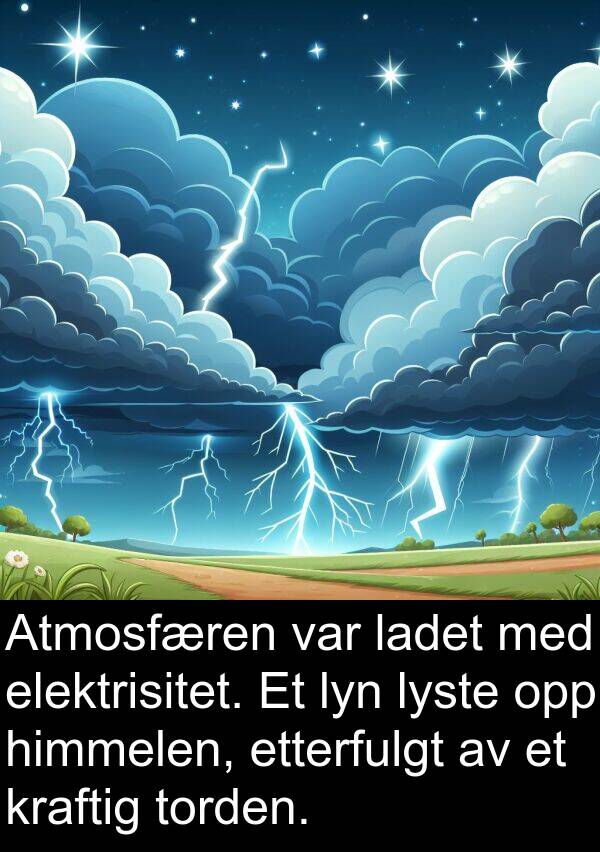 kraftig: Atmosfæren var ladet med elektrisitet. Et lyn lyste opp himmelen, etterfulgt av et kraftig torden.