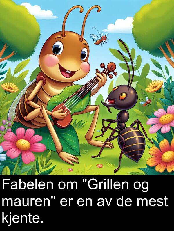 kjente: Fabelen om "Grillen og mauren" er en av de mest kjente.
