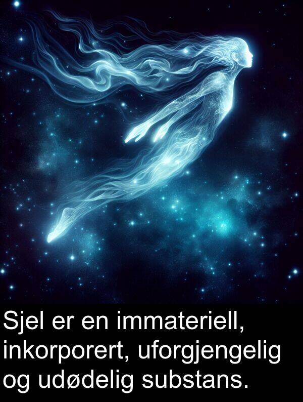 uforgjengelig: Sjel er en immateriell, inkorporert, uforgjengelig og udødelig substans.