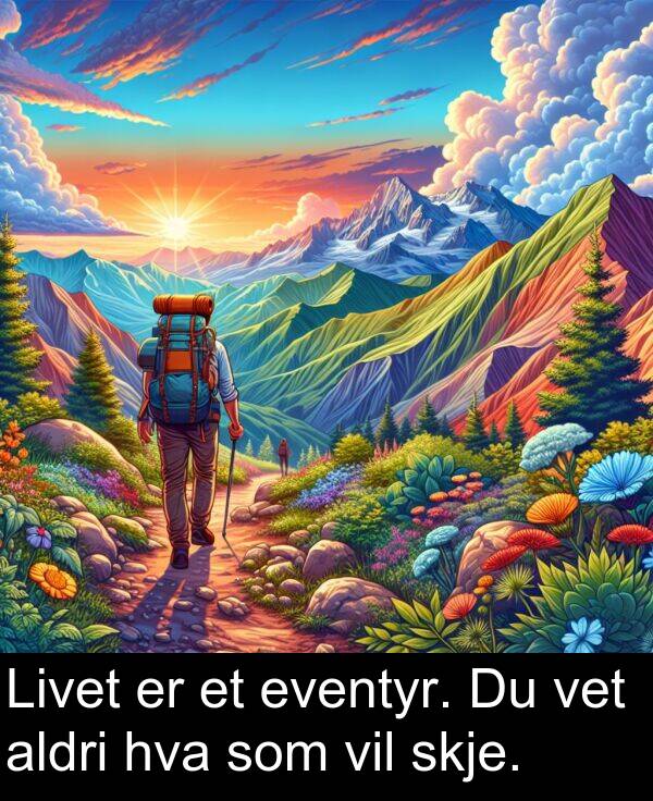 skje: Livet er et eventyr. Du vet aldri hva som vil skje.