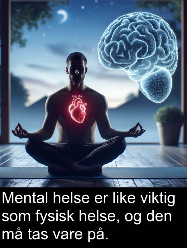 viktig: Mental helse er like viktig som fysisk helse, og den må tas vare på.