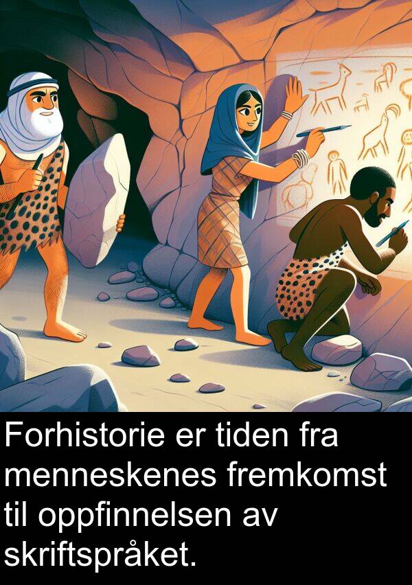 oppfinnelsen: Forhistorie er tiden fra menneskenes fremkomst til oppfinnelsen av skriftspråket.
