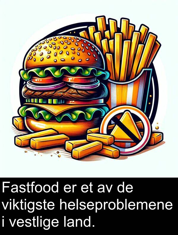 viktigste: Fastfood er et av de viktigste helseproblemene i vestlige land.