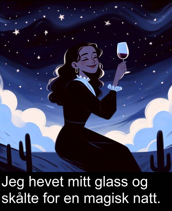 glass: Jeg hevet mitt glass og skålte for en magisk natt.