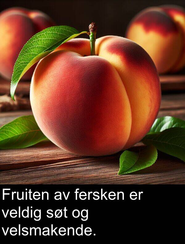 velsmakende: Fruiten av fersken er veldig søt og velsmakende.
