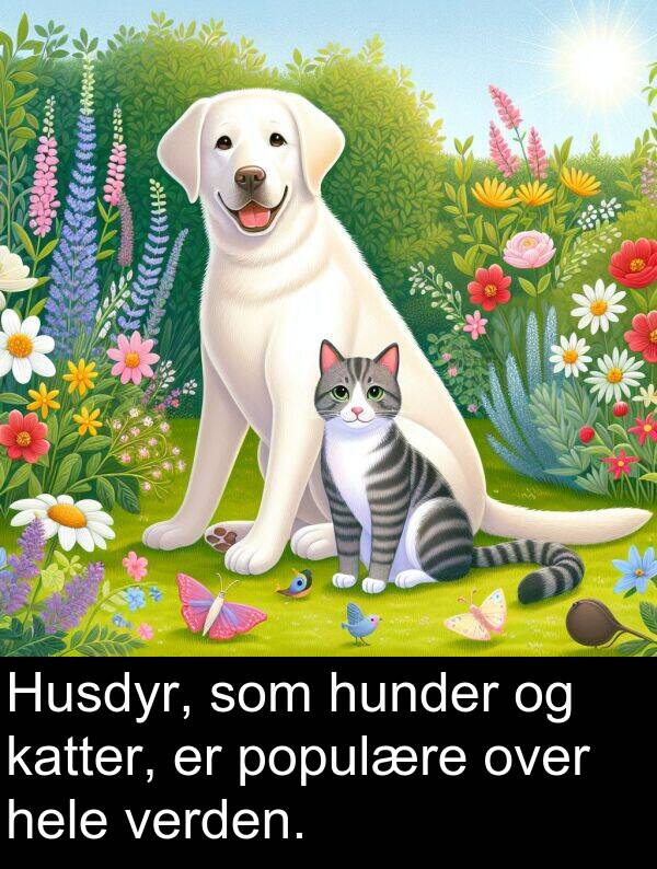 verden: Husdyr, som hunder og katter, er populære over hele verden.