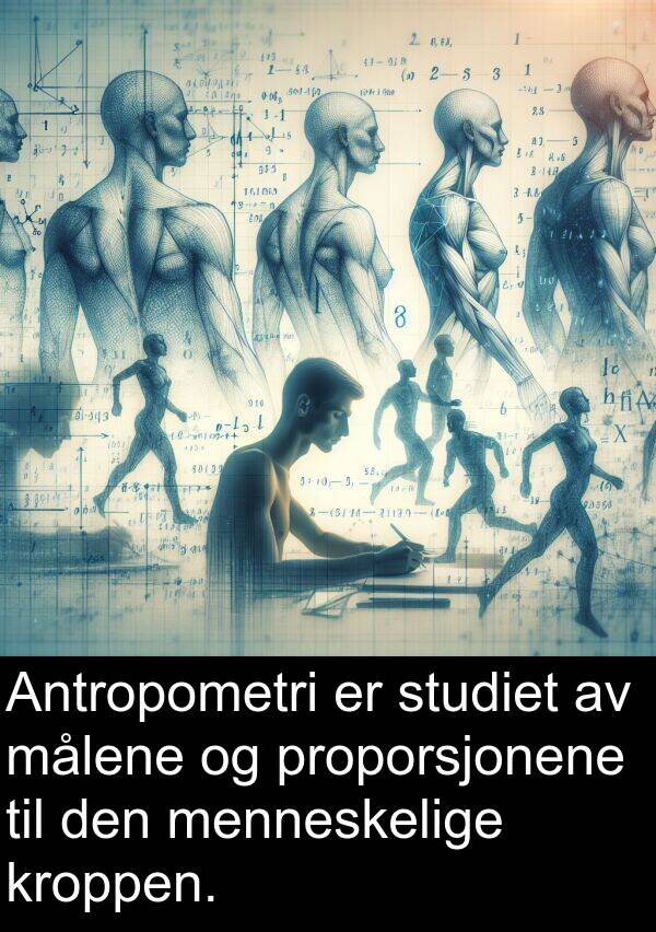 studiet: Antropometri er studiet av målene og proporsjonene til den menneskelige kroppen.