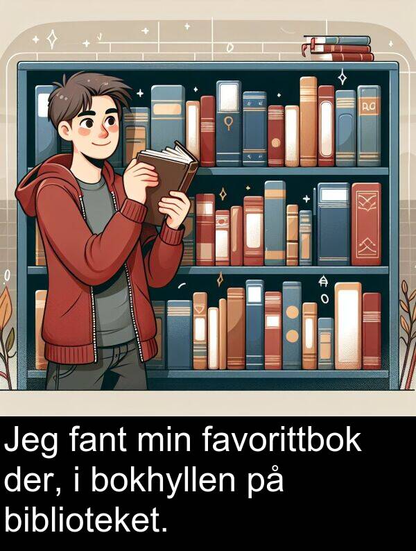 fant: Jeg fant min favorittbok der, i bokhyllen på biblioteket.