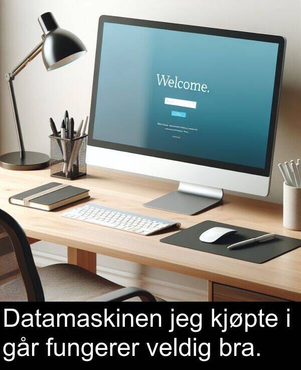 kjøpte: Datamaskinen jeg kjøpte i går fungerer veldig bra.