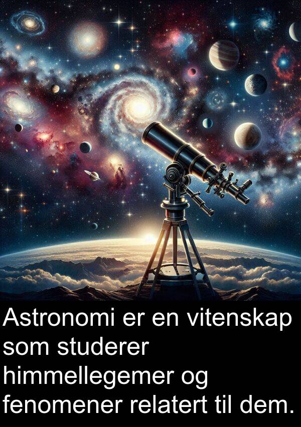 studerer: Astronomi er en vitenskap som studerer himmellegemer og fenomener relatert til dem.