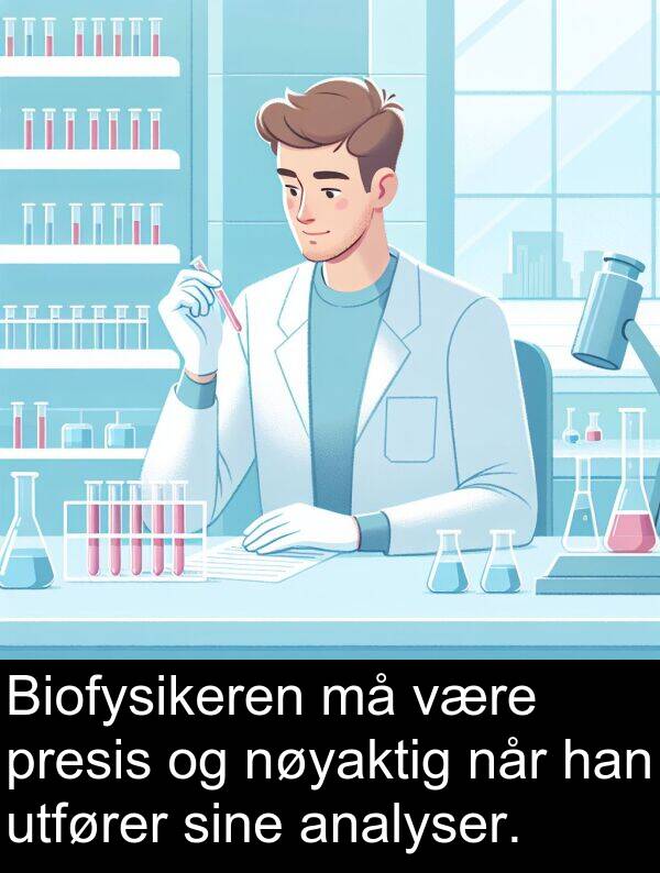 utfører: Biofysikeren må være presis og nøyaktig når han utfører sine analyser.
