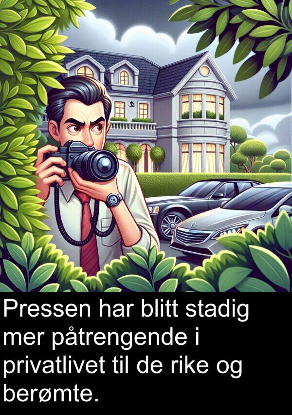 berømte: Pressen har blitt stadig mer påtrengende i privatlivet til de rike og berømte.