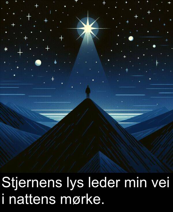 nattens: Stjernens lys leder min vei i nattens mørke.