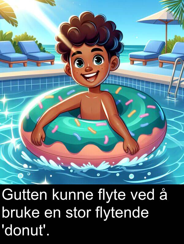 flytende: Gutten kunne flyte ved å bruke en stor flytende 'donut'.