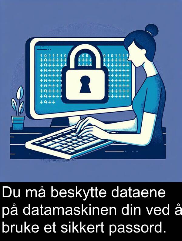 beskytte: Du må beskytte dataene på datamaskinen din ved å bruke et sikkert passord.