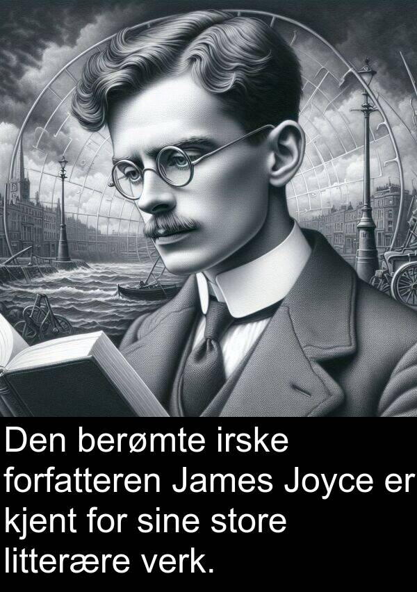 berømte: Den berømte irske forfatteren James Joyce er kjent for sine store litterære verk.