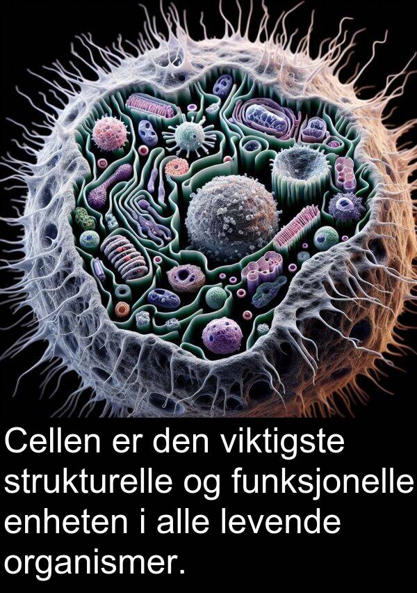 organismer: Cellen er den viktigste strukturelle og funksjonelle enheten i alle levende organismer.