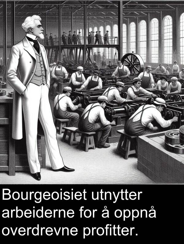 overdrevne: Bourgeoisiet utnytter arbeiderne for å oppnå overdrevne profitter.