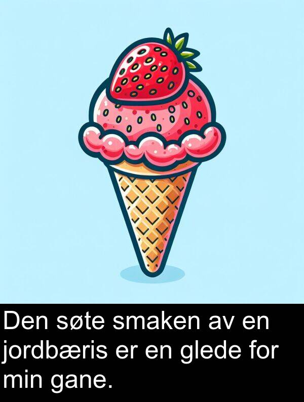 søte: Den søte smaken av en jordbæris er en glede for min gane.