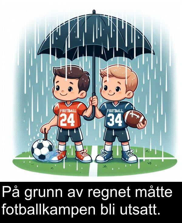 grunn: På grunn av regnet måtte fotballkampen bli utsatt.