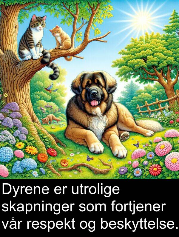 utrolige: Dyrene er utrolige skapninger som fortjener vår respekt og beskyttelse.