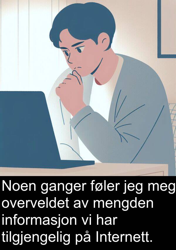 overveldet: Noen ganger føler jeg meg overveldet av mengden informasjon vi har tilgjengelig på Internett.