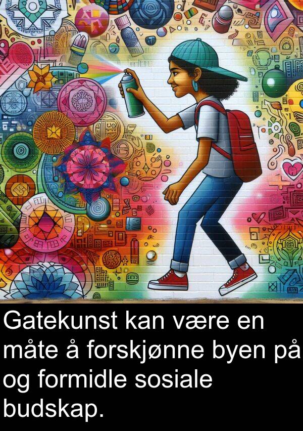 formidle: Gatekunst kan være en måte å forskjønne byen på og formidle sosiale budskap.