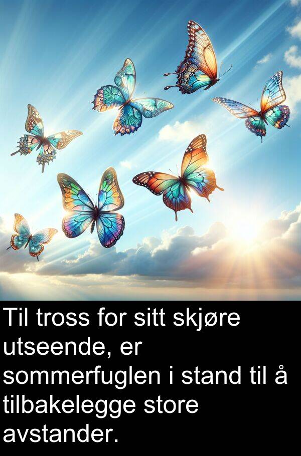 utseende: Til tross for sitt skjøre utseende, er sommerfuglen i stand til å tilbakelegge store avstander.