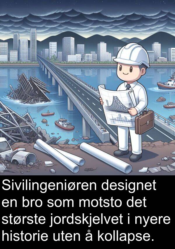 designet: Sivilingeniøren designet en bro som motsto det største jordskjelvet i nyere historie uten å kollapse.
