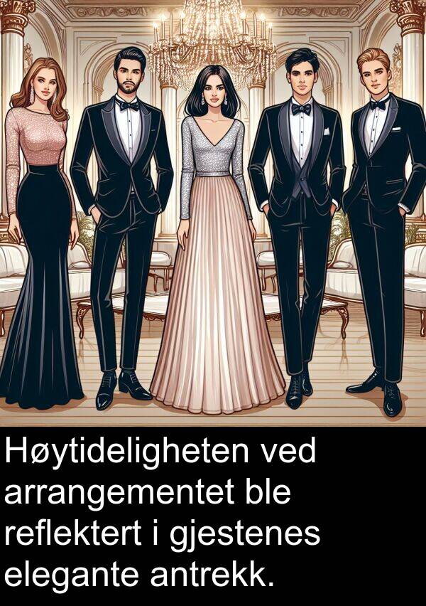 antrekk: Høytideligheten ved arrangementet ble reflektert i gjestenes elegante antrekk.