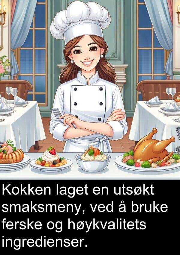 ferske: Kokken laget en utsøkt smaksmeny, ved å bruke ferske og høykvalitets ingredienser.