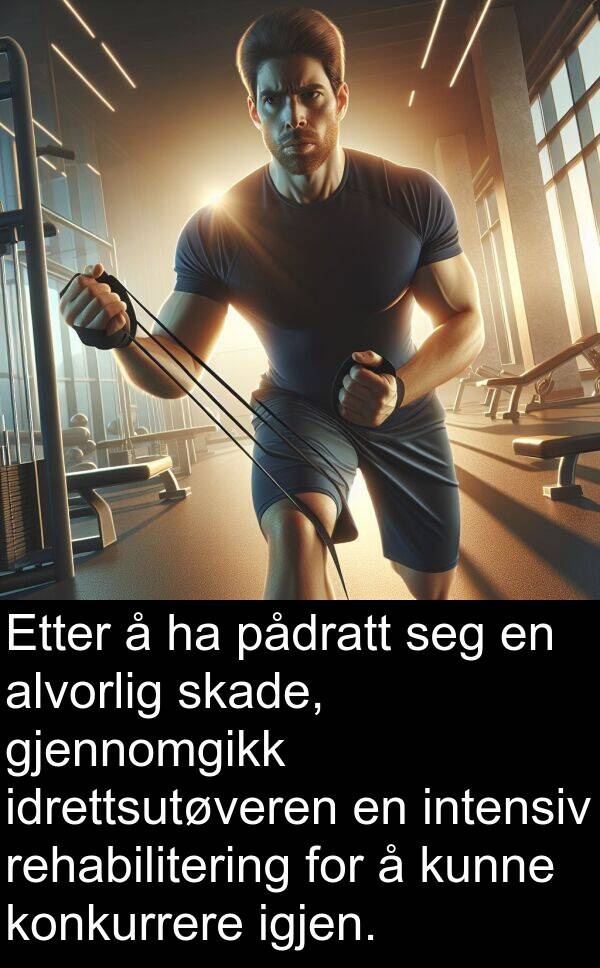 rehabilitering: Etter å ha pådratt seg en alvorlig skade, gjennomgikk idrettsutøveren en intensiv rehabilitering for å kunne konkurrere igjen.