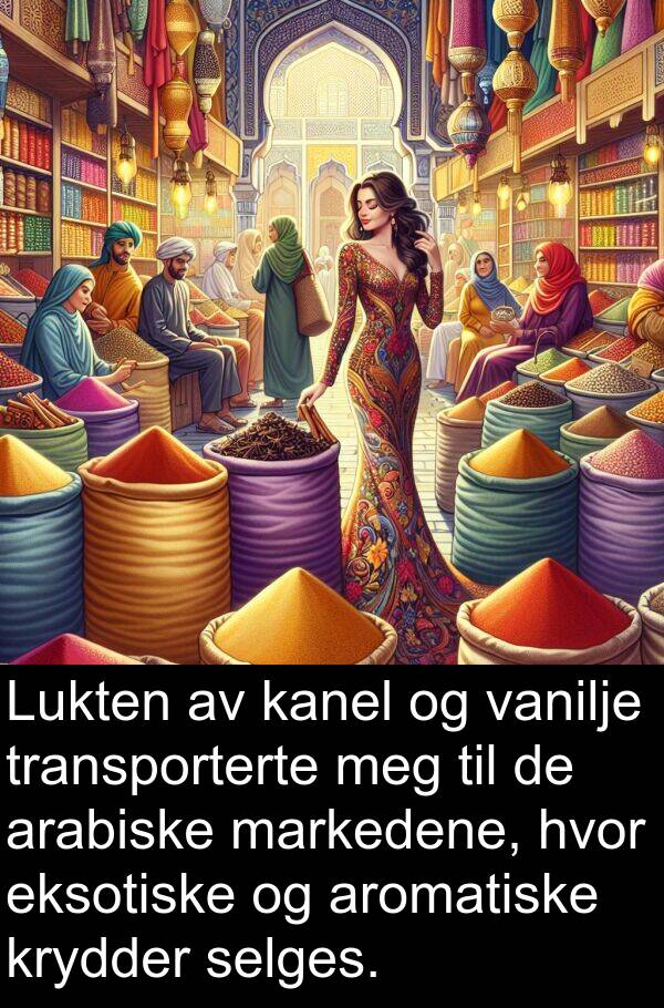 selges: Lukten av kanel og vanilje transporterte meg til de arabiske markedene, hvor eksotiske og aromatiske krydder selges.