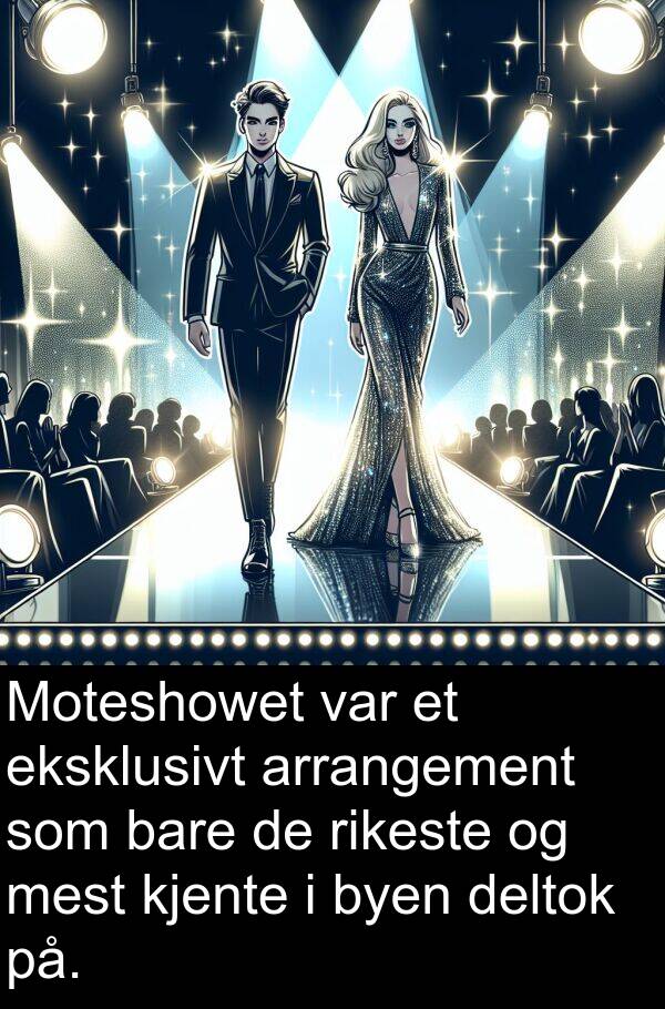 kjente: Moteshowet var et eksklusivt arrangement som bare de rikeste og mest kjente i byen deltok på.