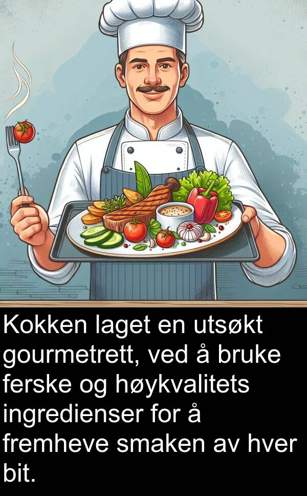 ferske: Kokken laget en utsøkt gourmetrett, ved å bruke ferske og høykvalitets ingredienser for å fremheve smaken av hver bit.