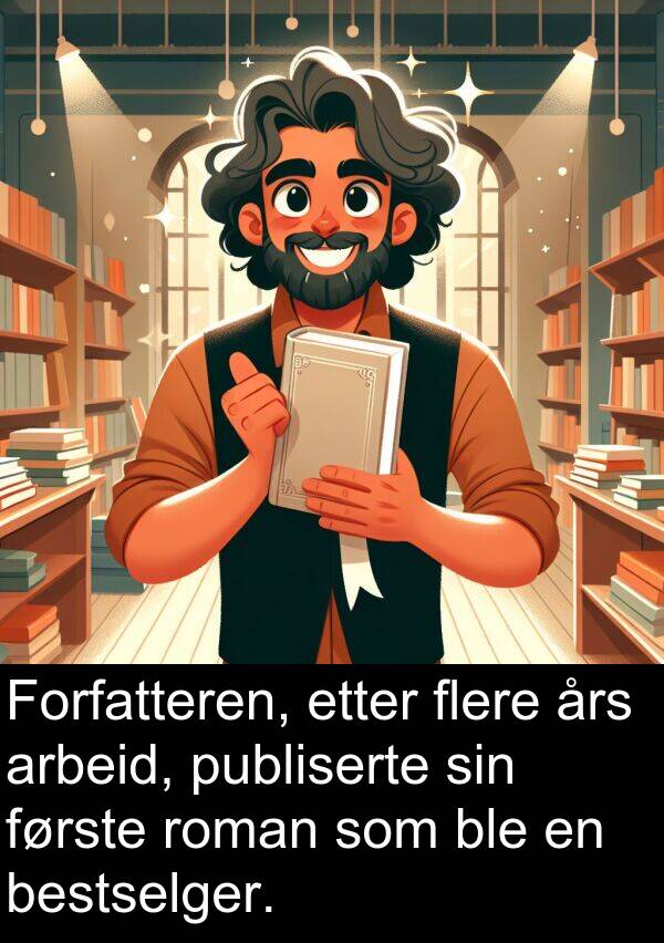arbeid: Forfatteren, etter flere års arbeid, publiserte sin første roman som ble en bestselger.