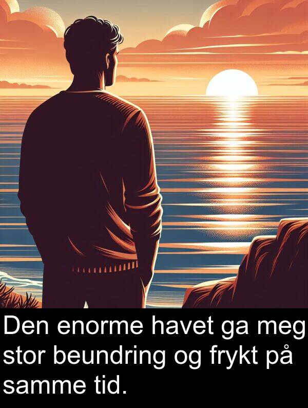 samme: Den enorme havet ga meg stor beundring og frykt på samme tid.