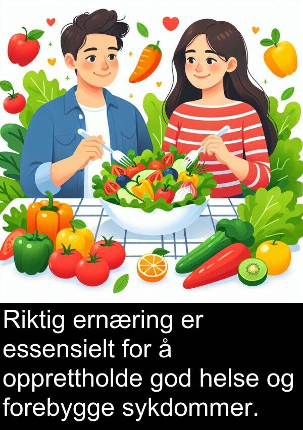 opprettholde: Riktig ernæring er essensielt for å opprettholde god helse og forebygge sykdommer.