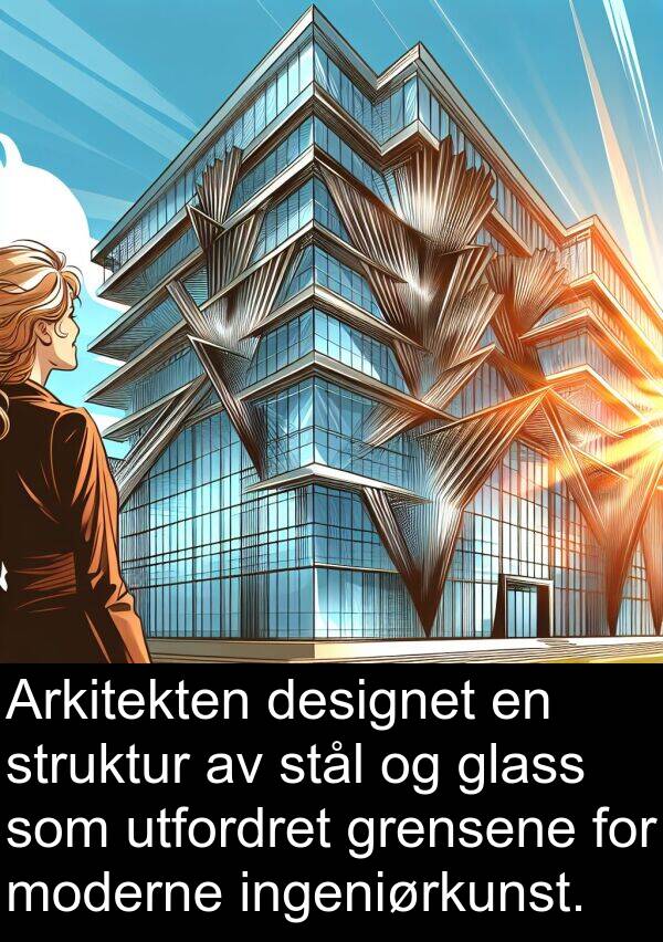 ingeniørkunst: Arkitekten designet en struktur av stål og glass som utfordret grensene for moderne ingeniørkunst.