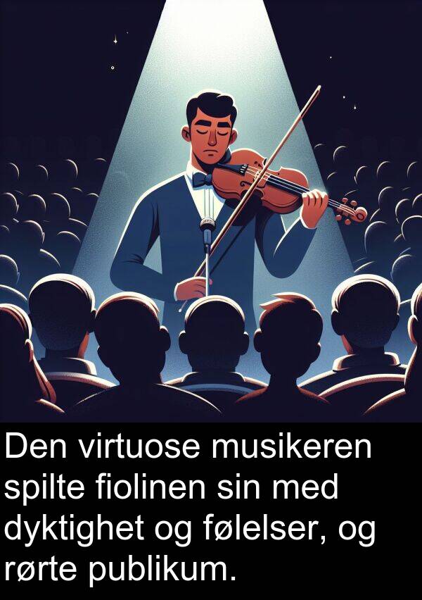 fiolinen: Den virtuose musikeren spilte fiolinen sin med dyktighet og følelser, og rørte publikum.
