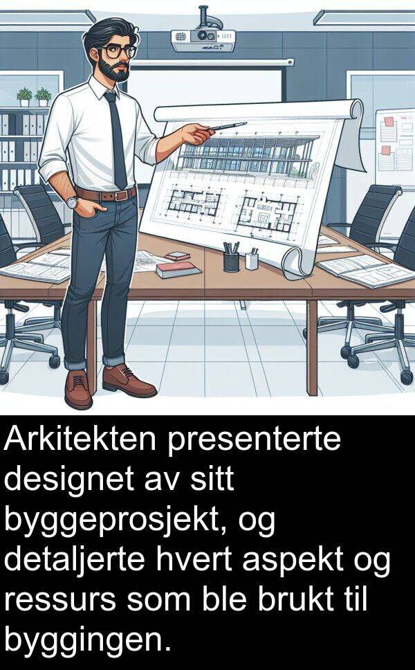 hvert: Arkitekten presenterte designet av sitt byggeprosjekt, og detaljerte hvert aspekt og ressurs som ble brukt til byggingen.