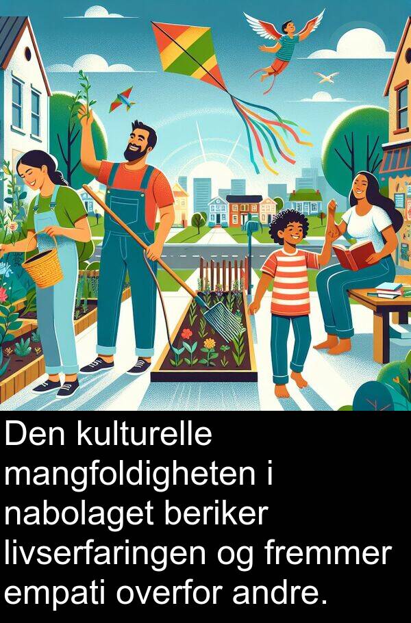 fremmer: Den kulturelle mangfoldigheten i nabolaget beriker livserfaringen og fremmer empati overfor andre.
