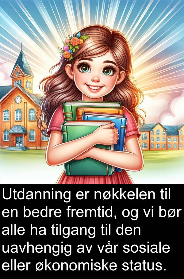 fremtid: Utdanning er nøkkelen til en bedre fremtid, og vi bør alle ha tilgang til den uavhengig av vår sosiale eller økonomiske status.