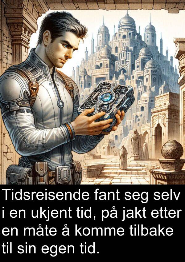 selv: Tidsreisende fant seg selv i en ukjent tid, på jakt etter en måte å komme tilbake til sin egen tid.