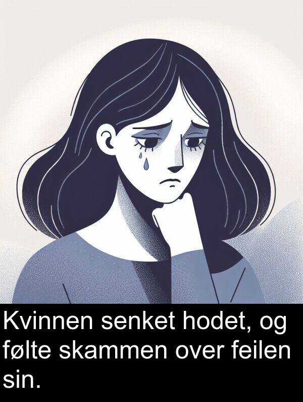 senket: Kvinnen senket hodet, og følte skammen over feilen sin.