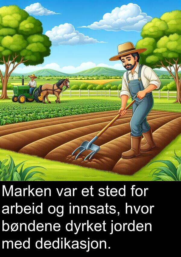 dyrket: Marken var et sted for arbeid og innsats, hvor bøndene dyrket jorden med dedikasjon.